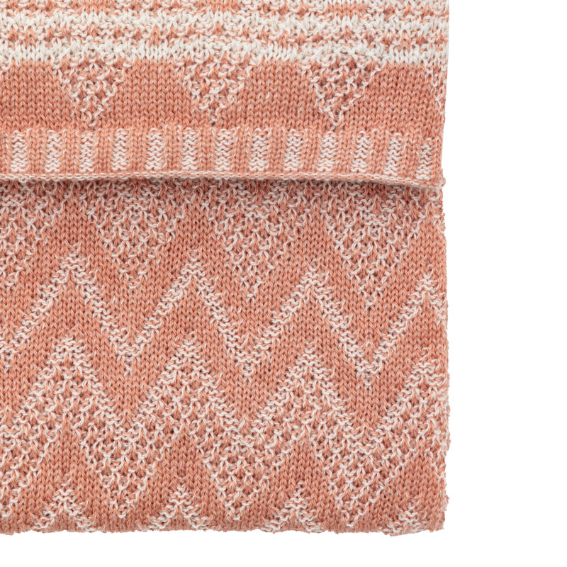 Nalu Knitted Herringbone Throw Apricot 1300x1700mm, Apricot