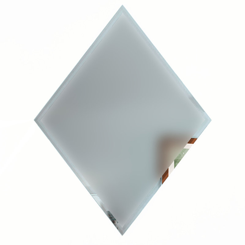 Frosted Reflections 6 in. x 8 in. Matte Glass Mirror Beveled Diamond Decorative Kitchen & Bathroom Wall Tile