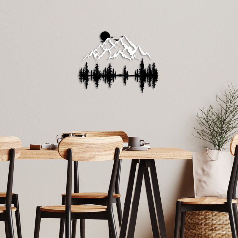 Stylish Decorative Metal Wall Accessory, White, 23.2 x 9.8 inches | 100% Metal, Thickness: 0.06 inches | Easy Wall-Mount Design | Perfect for Modern Home Décor & Art Displays, Lightweight at 1.9 lbs