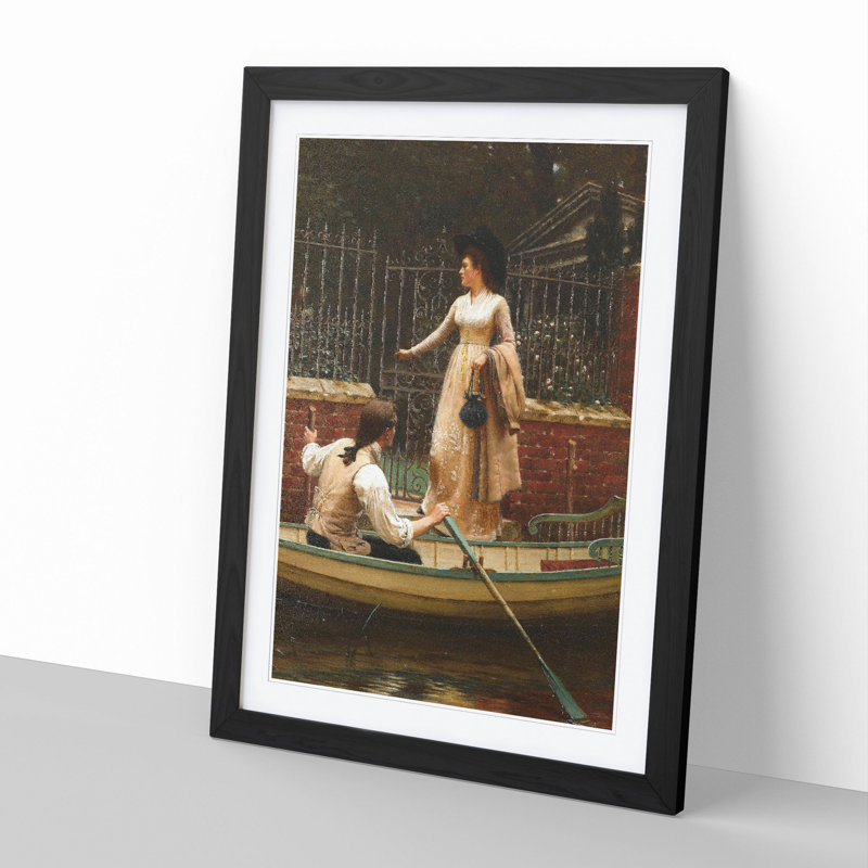The Elopement by Edmund Leighton - Picture Frame Painting, 48cm H x 36cm W x 2cm D, Black