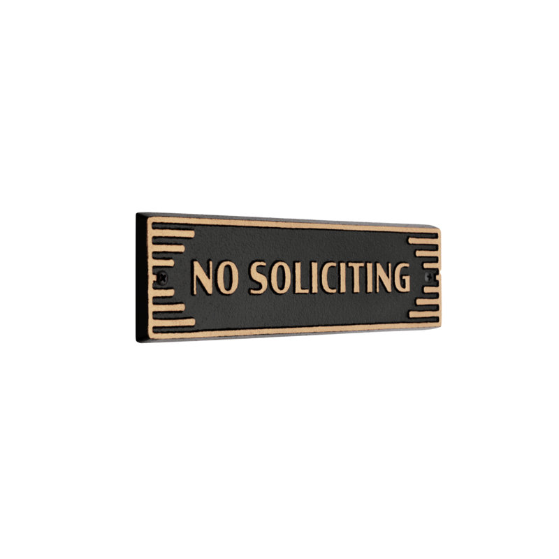 Door Statement Art Deco Plaque - No Soliciting