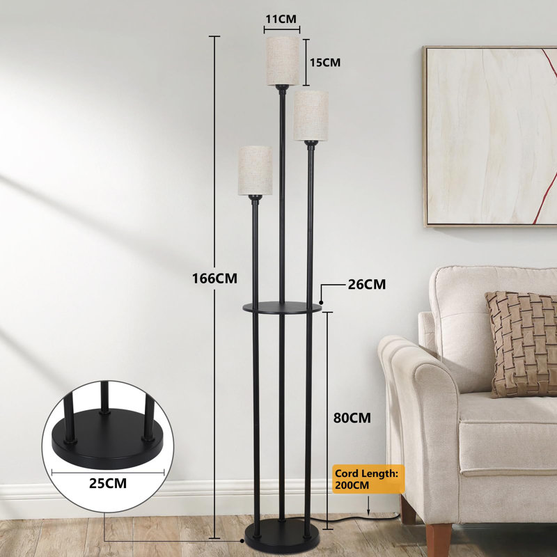 Sahna 168cm Novelty Floor Lamp, Black