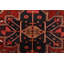 Tapis rouge rétro en laine noué à la main 3 pi 6 po x 10 pi 8 po Tribal Vintage