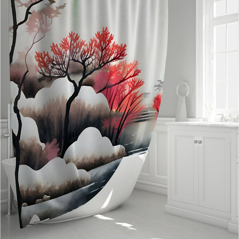 Rideau de douche abstrait Exira, H 83 po x l 70 po