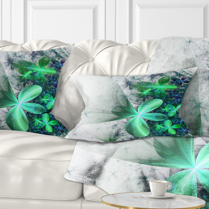 Coussin lombaire floral à fleurs fractales