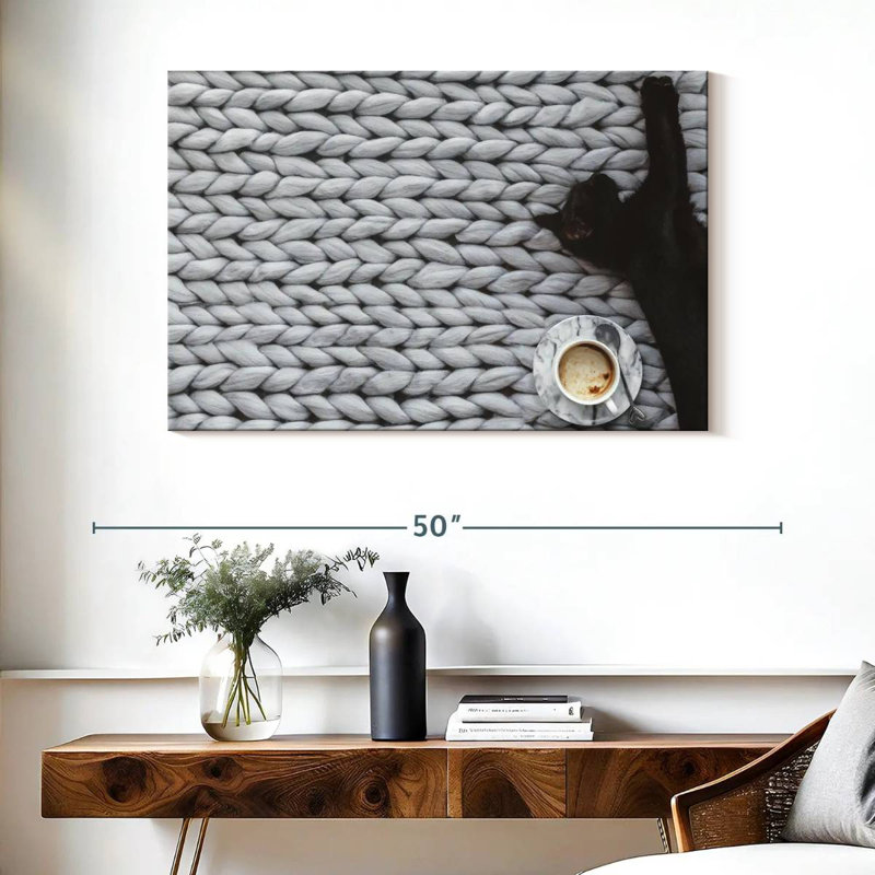 Lazy Black Cat, 26" H x 39" W