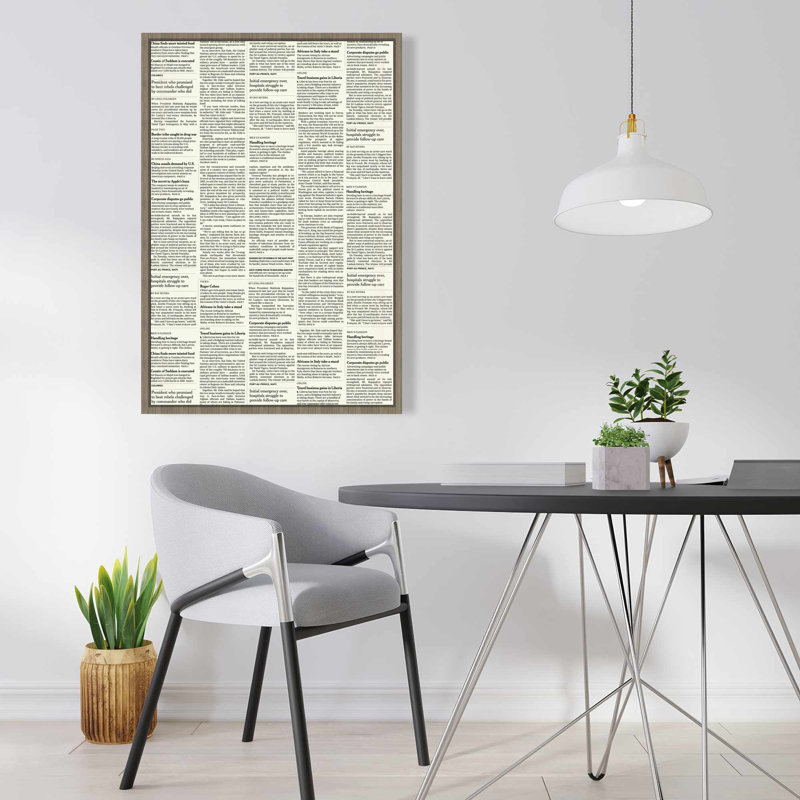 Toile de journal et typo de journal rétro | Décoration de bureau