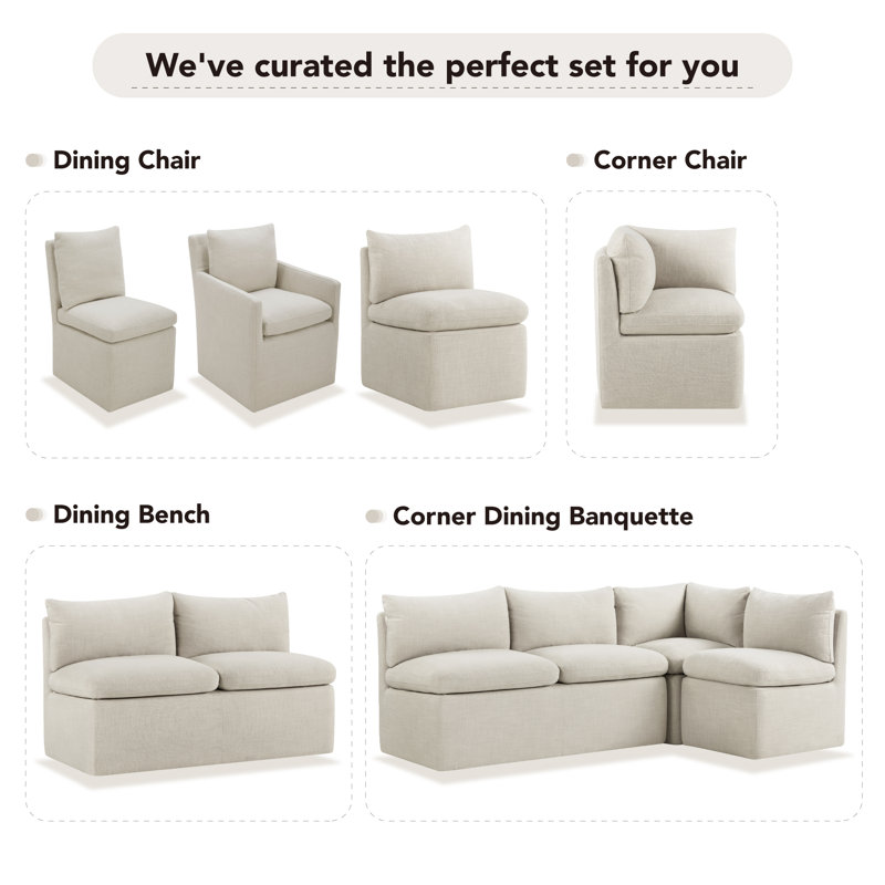 Alayaa Upholstered Arm Chair, Effie Linen Performance Linen