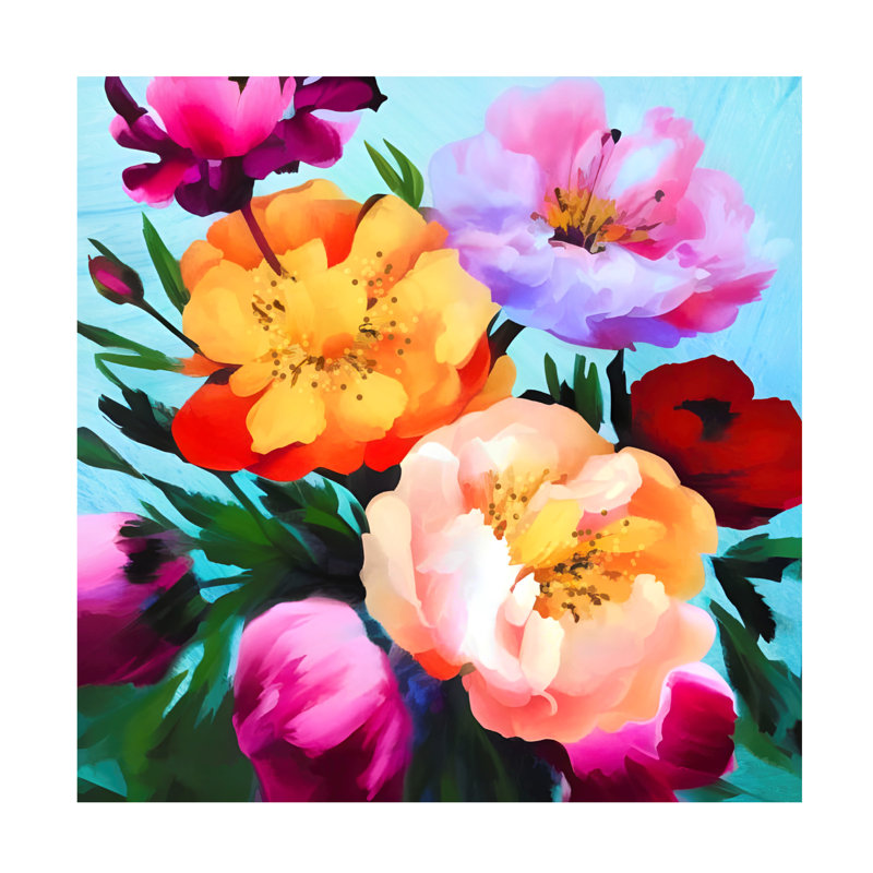 Art sur toile, "Tina Lavoie" au printemps, H 14 po x l 14 po