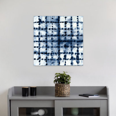 Art mural abstrait géométrique Shibori