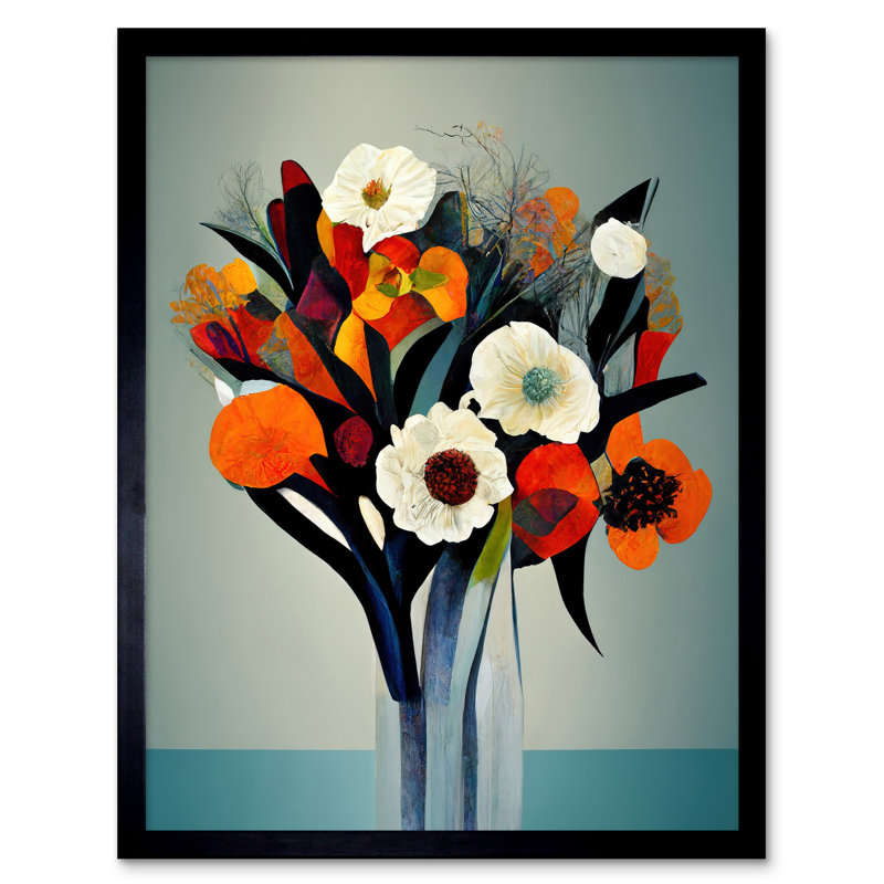 Winter Flower Floral Bouquet - Single Picture Frame Print, 43.7cm H x 33.5cm W x 1.5cm D