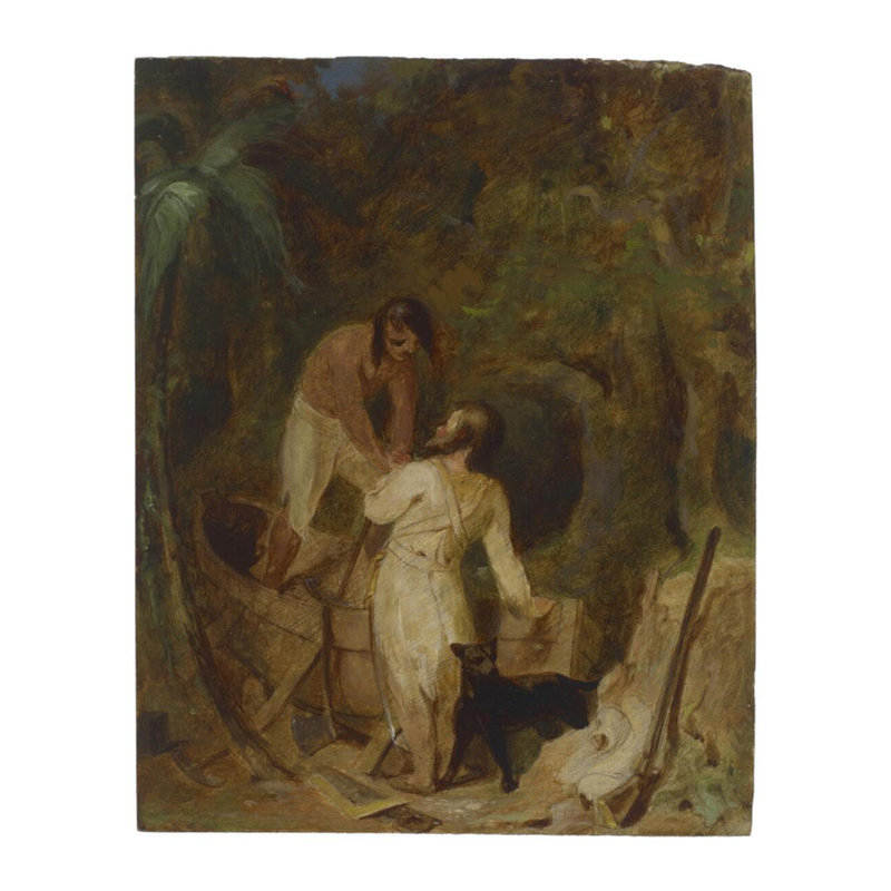 «Boat Construction» par Robinson Crusoe et vendredi par Thomas Sully, impression giclée, H 28 po x l 22 po
