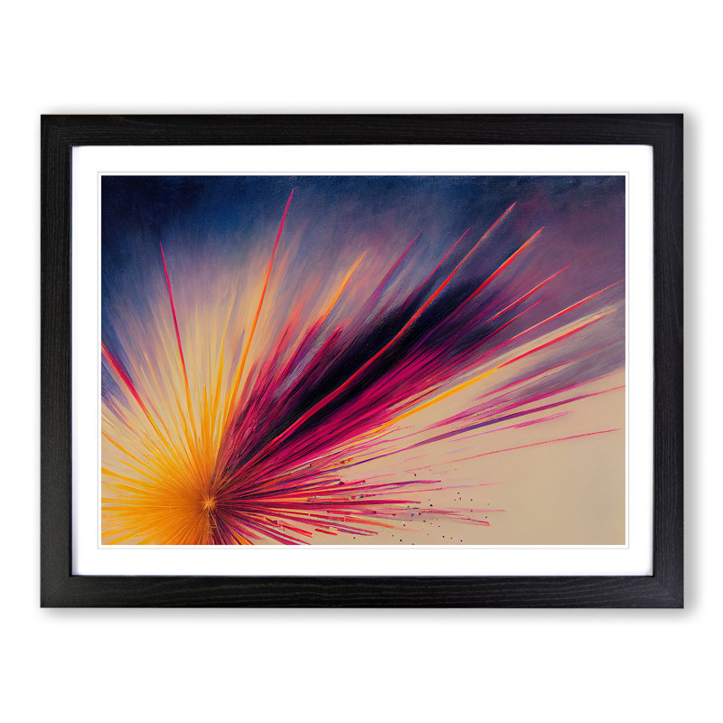 Astonishing Fireworks - Picture Frame Graphic Art, Black Framed, 46cm H x 64cm W x 2cm D