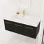 Modern Wall-Mounted Bathroom Vanity, Bathroom Vanity With Thick Edged Resin Basin