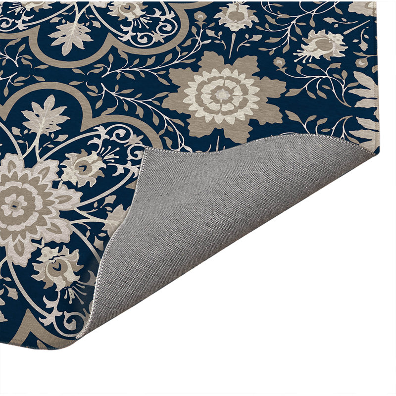 Tapis de lessive Skyler, Rectangle 5 pi x 7 pi, Marine