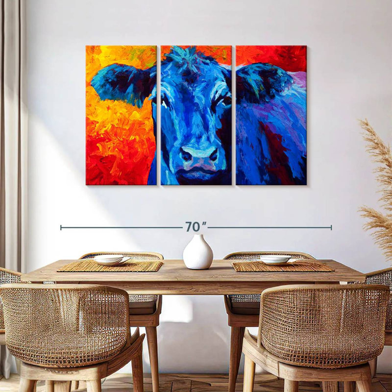 Brampt Blue Cow, 36" H x 57" W