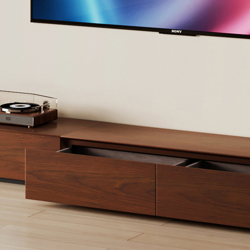 Meuble télé simple en bois massif Wabi-sabi