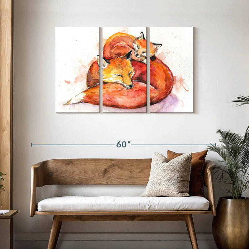 Brampt Foucault's Foxes, 28" H x 45" W