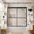 59" W x 56" H Double Sliding Semi Frameless Tub Door with Clear Glass-98154817