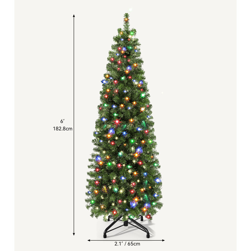 6ft Green Lighted Artificial Fir Christmas Tree