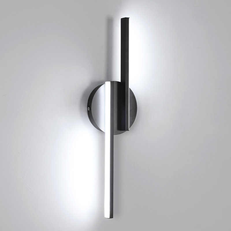 Azayleah Aluminium Indoor LED Wall Sconce, Black, 6500K
