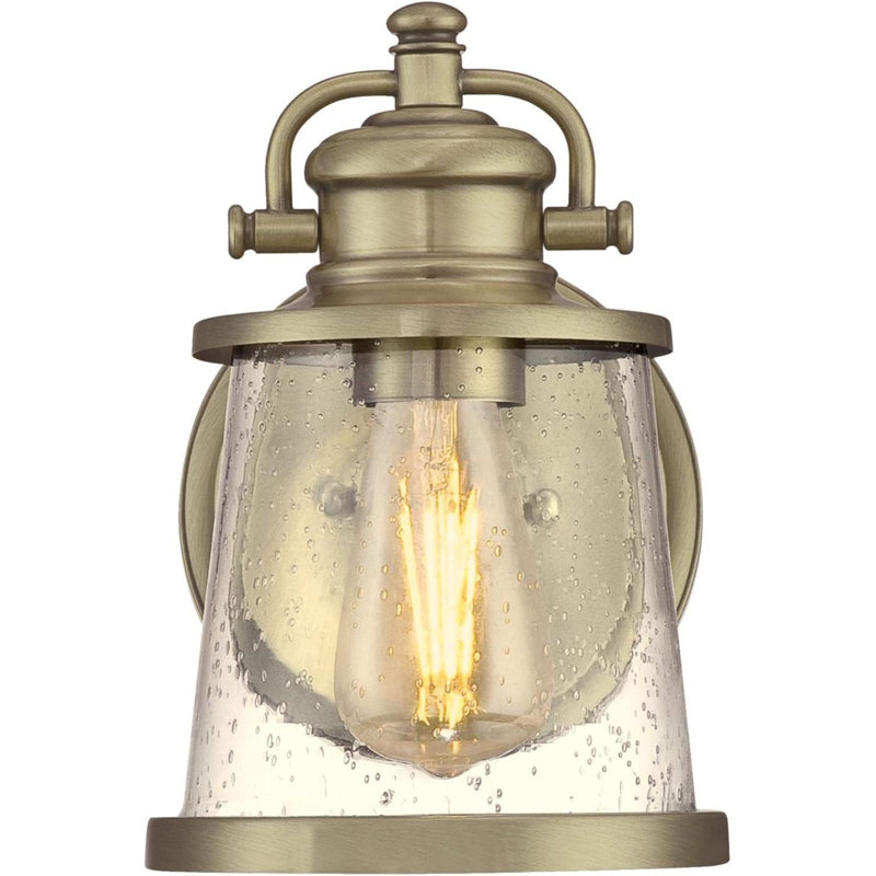 Carleny Corner Wall Light, Antique Brass