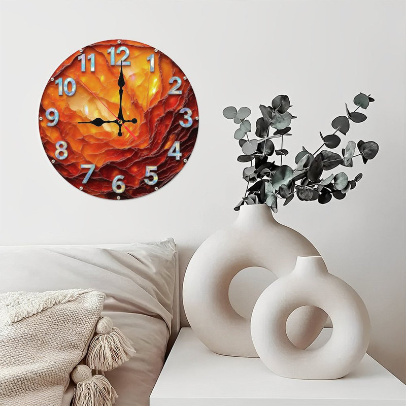 Horloge de lave à chiffres métalliques