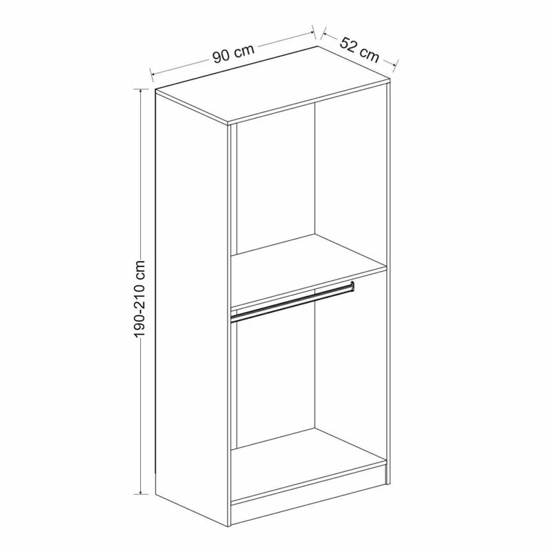 Armoire moderne blanche de 35,4 po x 82,7 po x 20,5 po | 100% panneau de particules enduit de mélamine, épaisseur: 0,7 pouce | Conception élégante de couleur unie pour les solutions de chambre à coucher et de rangement, durable et contemporaine