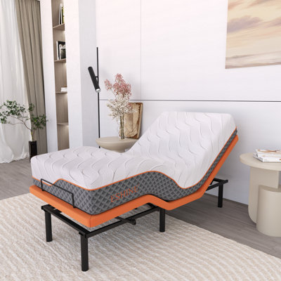 Zero Gravity Adjustable Bed with 12" Hybrid Mattress, , Massage, Wireless Remote, App Control, Zero Gravity, Underbed Light, USB & Type C Ports on both sides