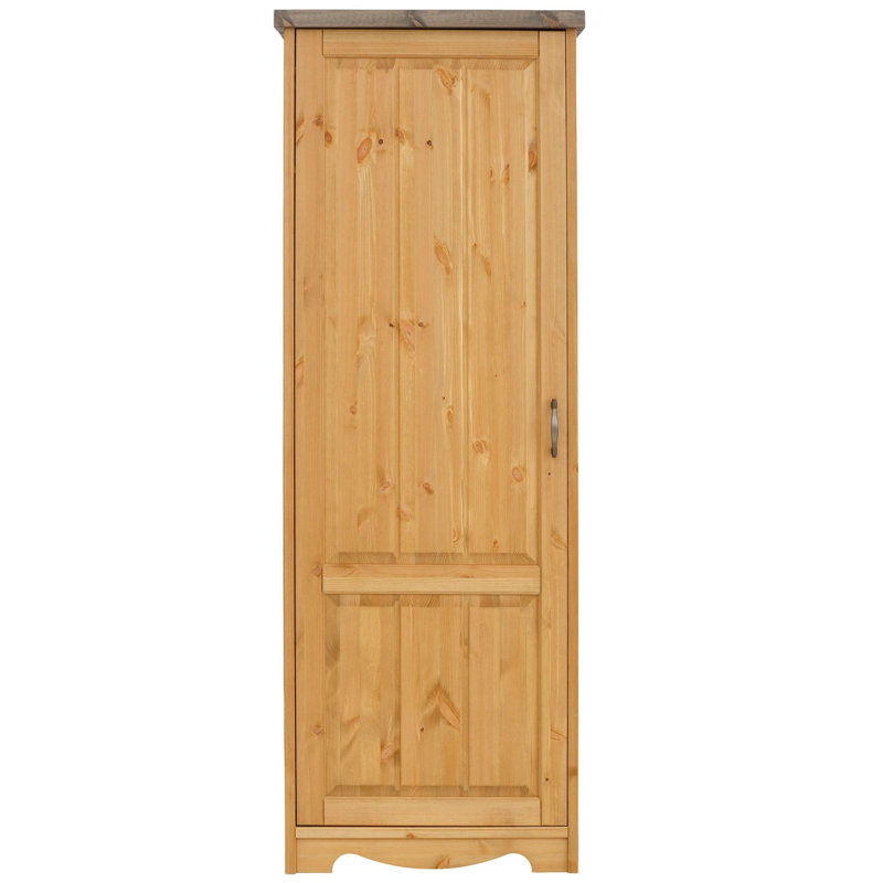 1 Door Wardrobe, Nature Brown Oil/Grey