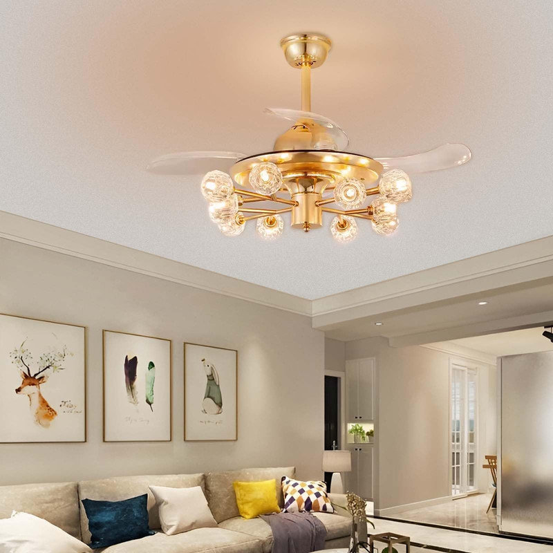 Ventilateur de plafond avec 12 lumières Avienne, 40.94"
