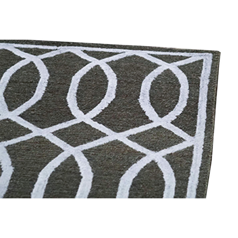 Geometric Area Rug in Dark Gray