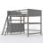 Kids Full Loft Bed with Drawers-2031957090