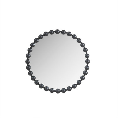 Beaded Round Wall Mirror 27"D