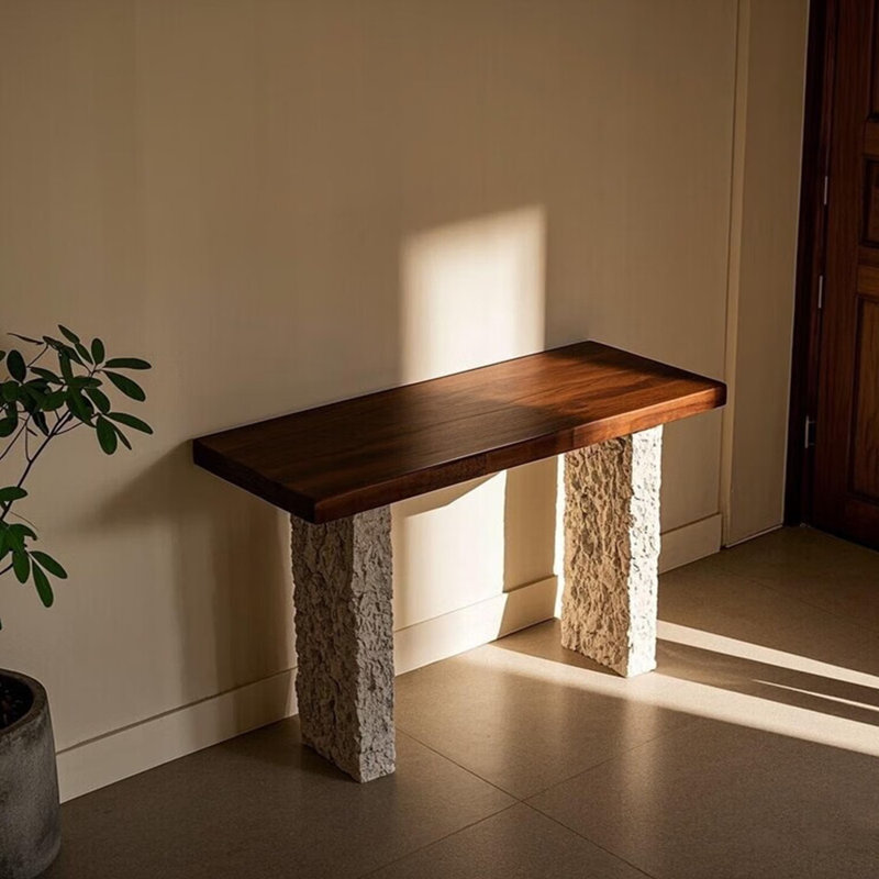 Middle ancient style solid wood console table, 31.5" H x 59" W x 11.8" D