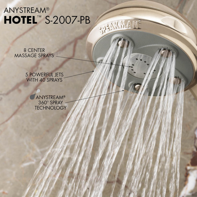 Pomme de douche à jet réglable Napa, Nickel brossé