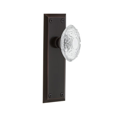 Plaque Nostalgic Warehouse New York avec bouton victorien en cristal