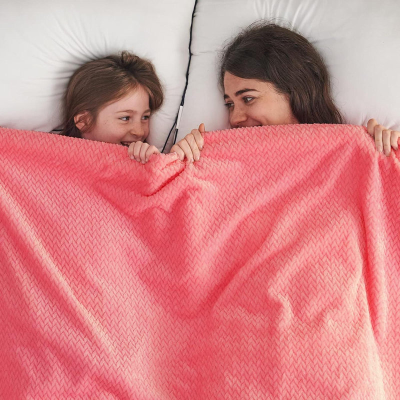 Jeté super doux en flanelle soyeuse Coral Premium, L 50 po x L 60 po, Rose