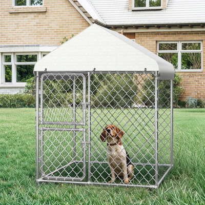  Outdoor Dog Kennel, Heavy Duty Dog Cage With Roof