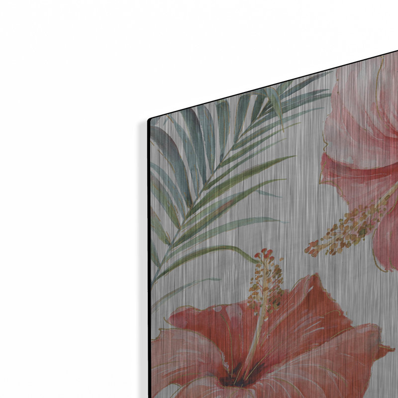 «Tropical Blush III» par Lisa Audit, art mural en métal, 12 po x 12 po