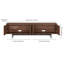 Meuble télé 70 po pour téléviseur de 75 po ou moins avec portes cannelées, rangement et gestion des câbles - Console média Mid-Century satinée noyer pour le salon | Whitman-945404125-948202710