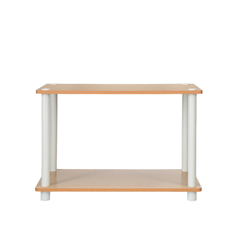 Amya End Table, Beech and White