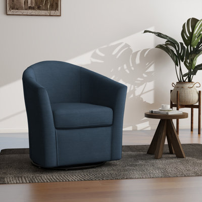 Fauteuil demi-tonneau pivotant rembourré Aunna