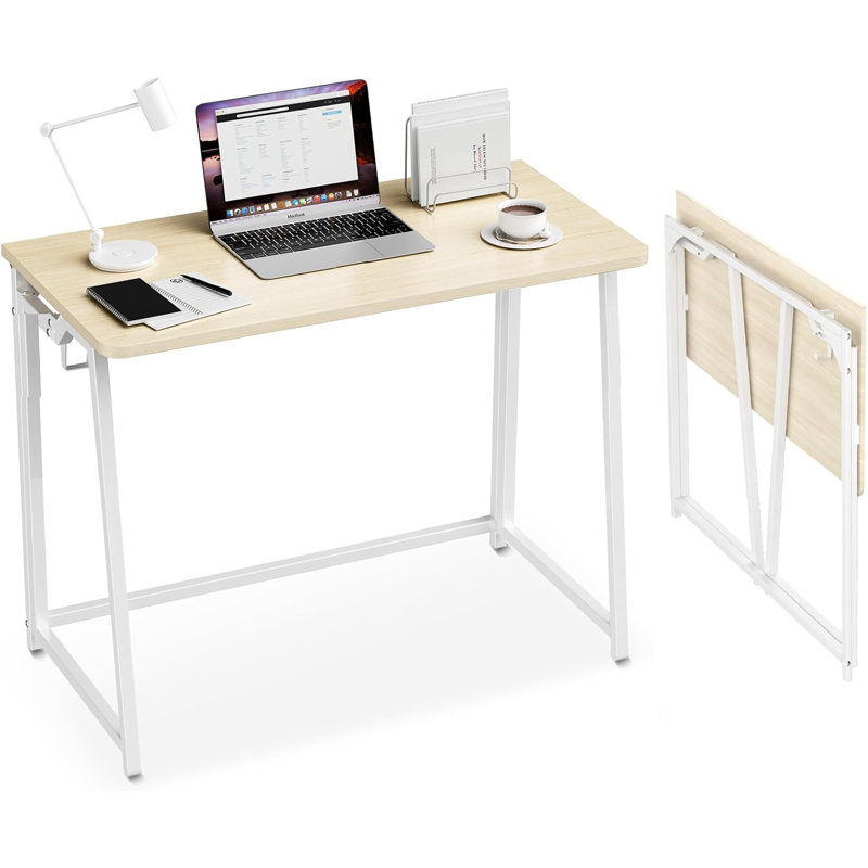 Folding Desk Small Foldable Desk for Small Space, 31.5 Inches Writing Computer Desk in Study, Home Office Foldable Office Desk for Bedroom