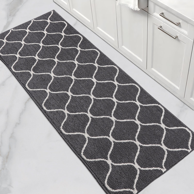 Tapis de cuisine antidérapant, super absorbant et résistant aux taches pour la cuisine, la lessive et l'évier, Gris