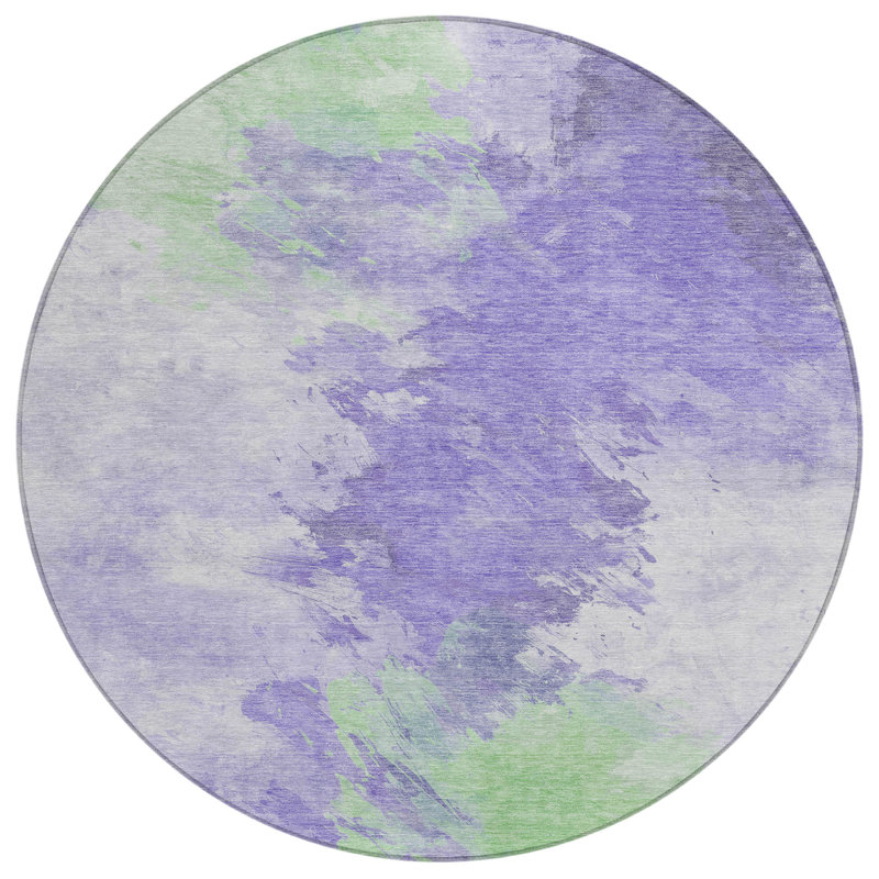 Braeas Purple Washable Indoor-Outdoor Rug - LOOMLAN, 8' x 8'