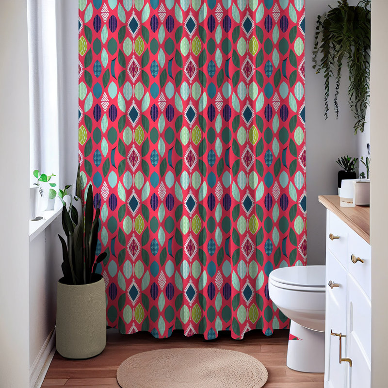 Abstract Shower Curtain, 93" H x 70" W