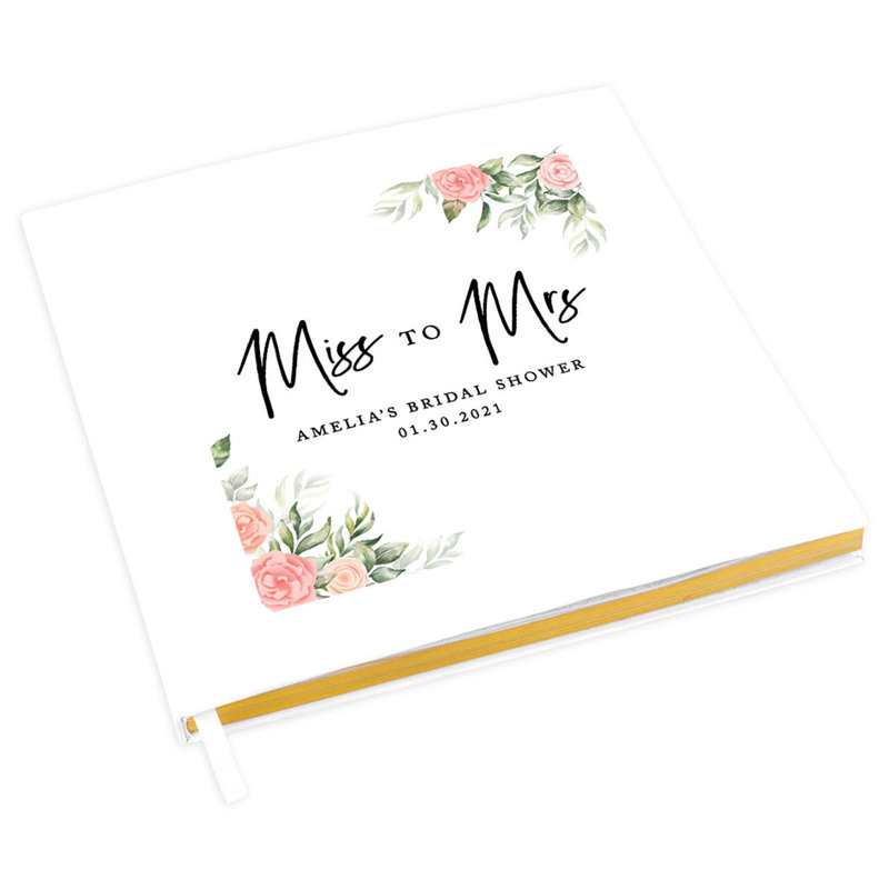 Livre d'or personnalisé Bachelorette Party avec accents dorés