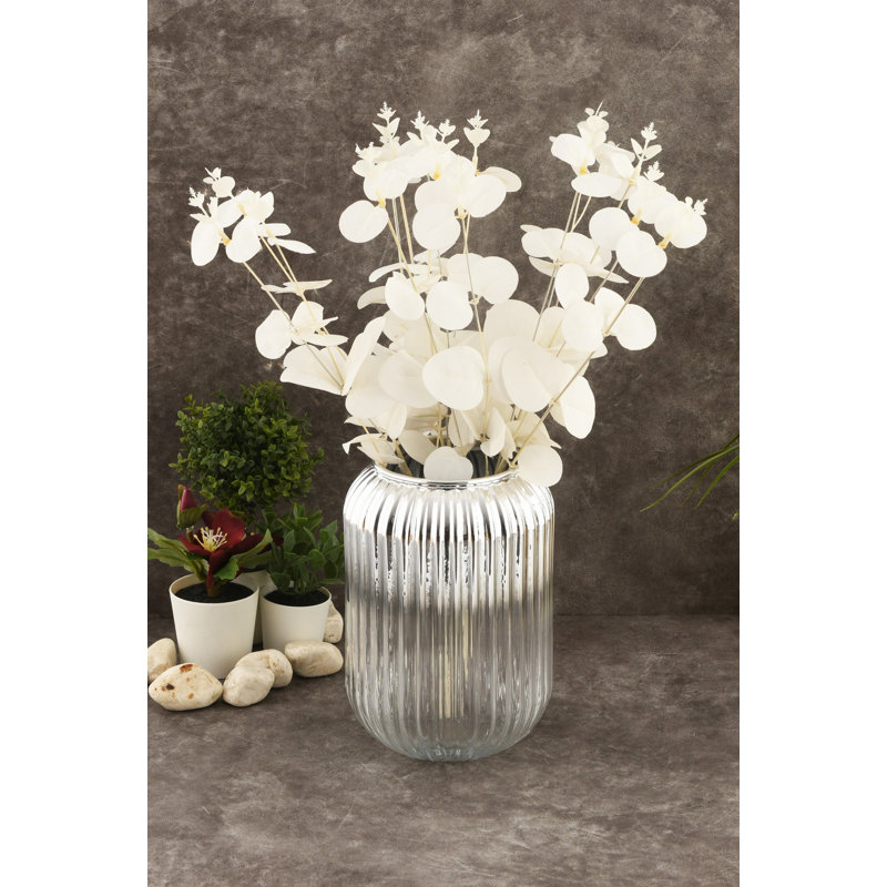 Elegant Chrome Glass Vase, 3.9 x 7.9 x 3.9 inches | 100% Glass, Shadow Coated Finish | Perfect for Home Decor, Modern Interiors, and Floral Arrangements | Stylish Centerpiece for Living Room & Dining Room
