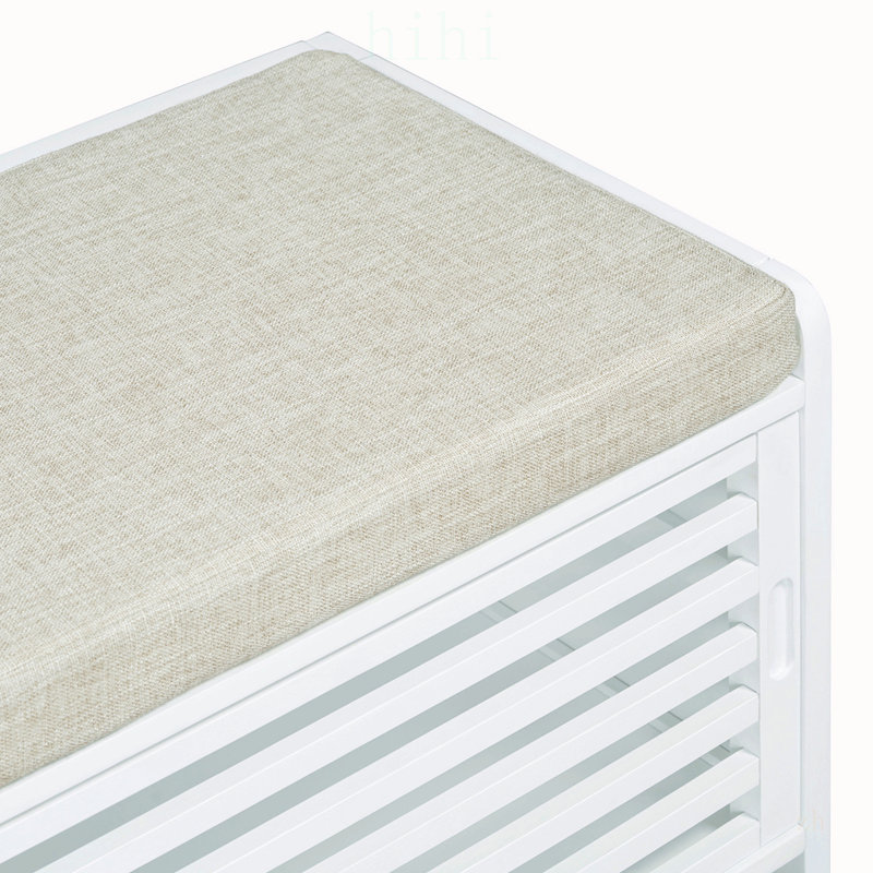 Banc à chaussures avec rangement et coussin, banc de rangement à volets vieillis avec charme rétro pour le salon, vestibule